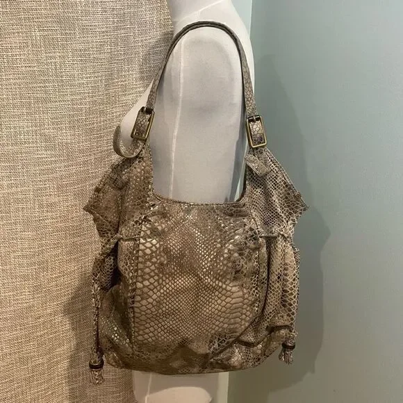 Elliot Lucca Sintra Snakeskin print embossed leather handbag - Picture 7 of 12